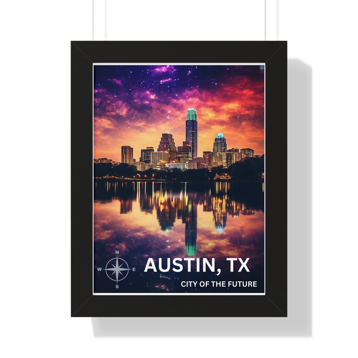 Austin Texas Framed Vertical Poster for Airbnb properties