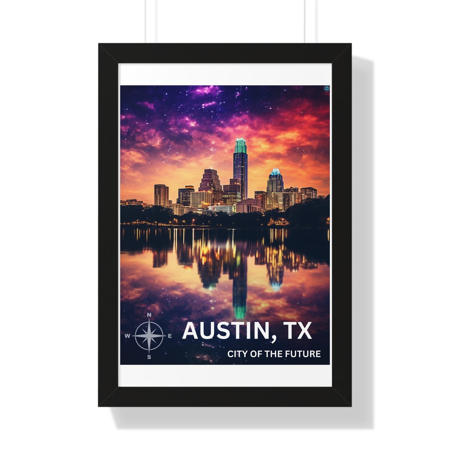 Austin Texas Framed Vertical Poster for Airbnb properties