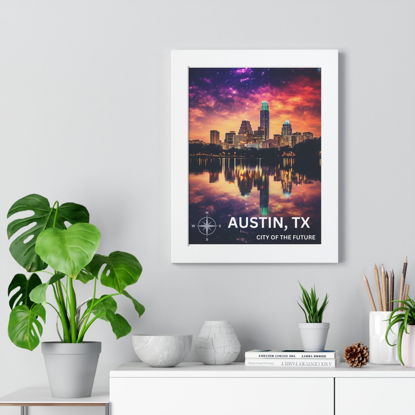 Austin Texas Framed Vertical Poster for Airbnb properties