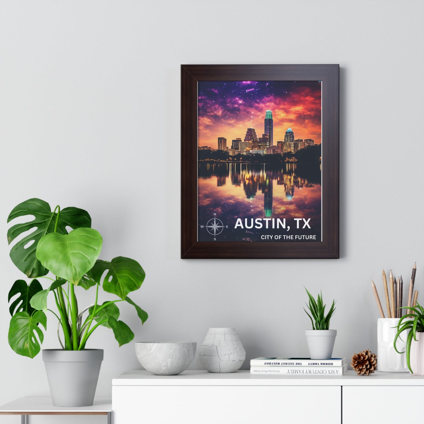 Austin Texas Framed Vertical Poster for Airbnb properties