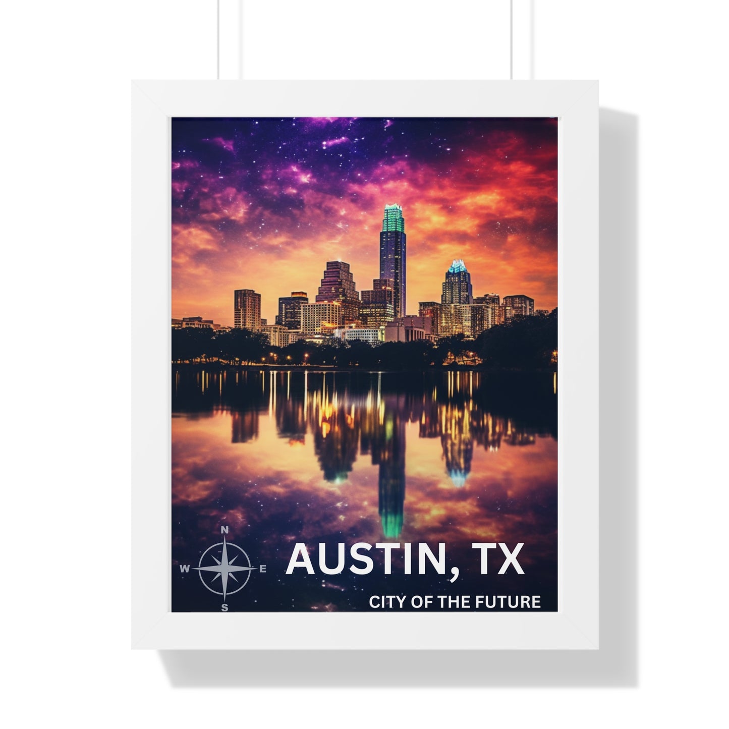 Austin Texas Framed Vertical Poster for Airbnb properties
