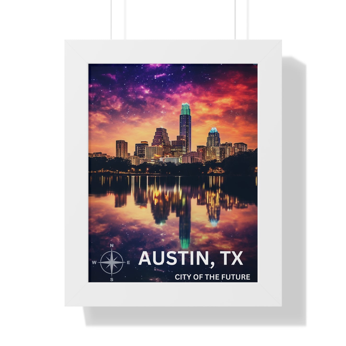Austin Texas Framed Vertical Poster for Airbnb properties