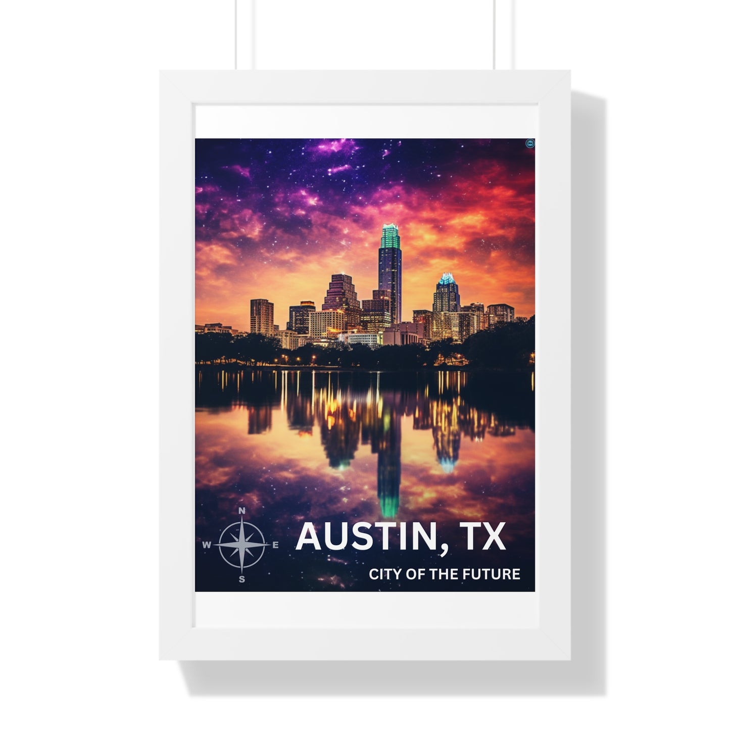 Austin Texas Framed Vertical Poster for Airbnb properties